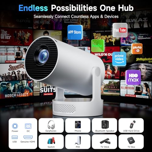 Philoent Mini Projector with WiFi 6 and BT 5.4, Built-in Apps 2026 photo 3
