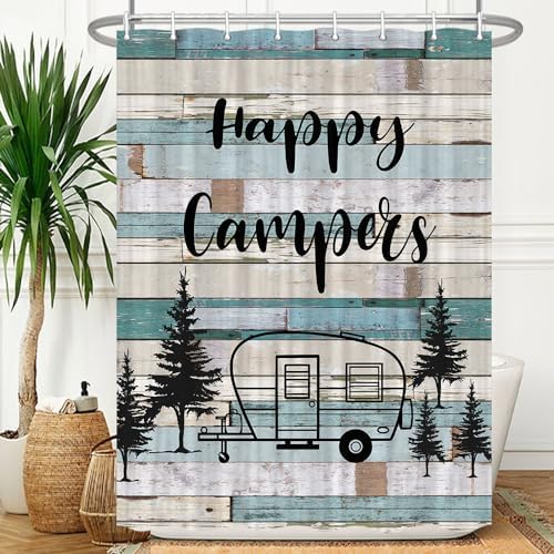 JAWO RV Camping Shower Curtain for Camper Trailer Camping
