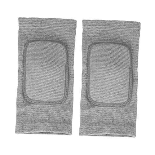 COLLBATH Breathable Sports Knee Pads Soft Fabric for Protection Comfort and Flexibility (grey s Pair)