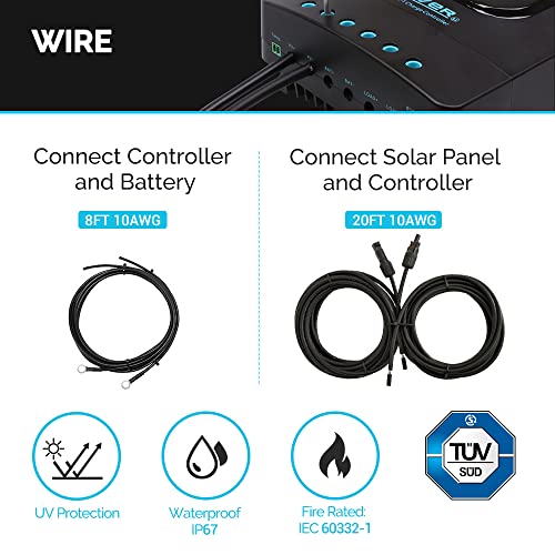 Renogy 200W 12V Mono Solarmodul Solar-Set Solaranlage Solarenergie mit MPPT Solarregler Laderegler mit LCD-Anzeige für… – Bild 6