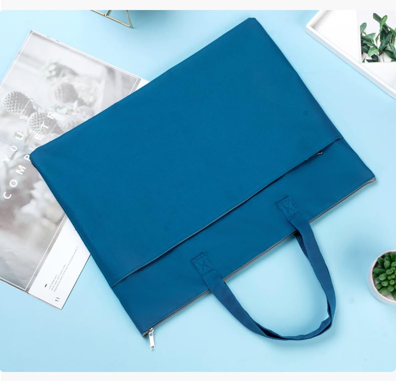 Lot de 3 pochettes à fermeture éclair bleu 47 x 36 cm pour dossiers papier et archives A4