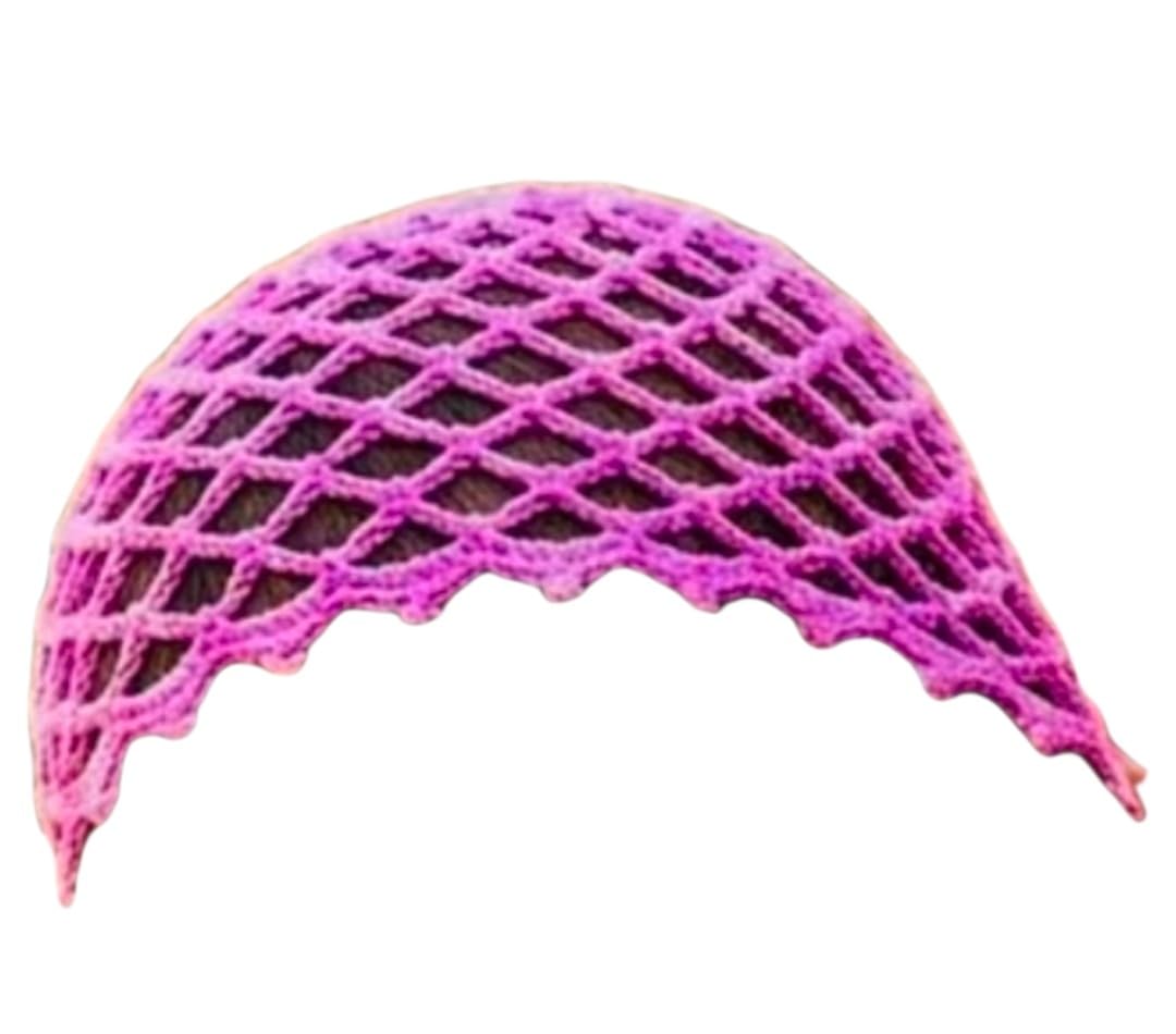 Handmade Crochet Skull Mesh Beanie Cap, Pink, Stretchable and Breathable, One Size Fits All, for Teens and Adults-image-23