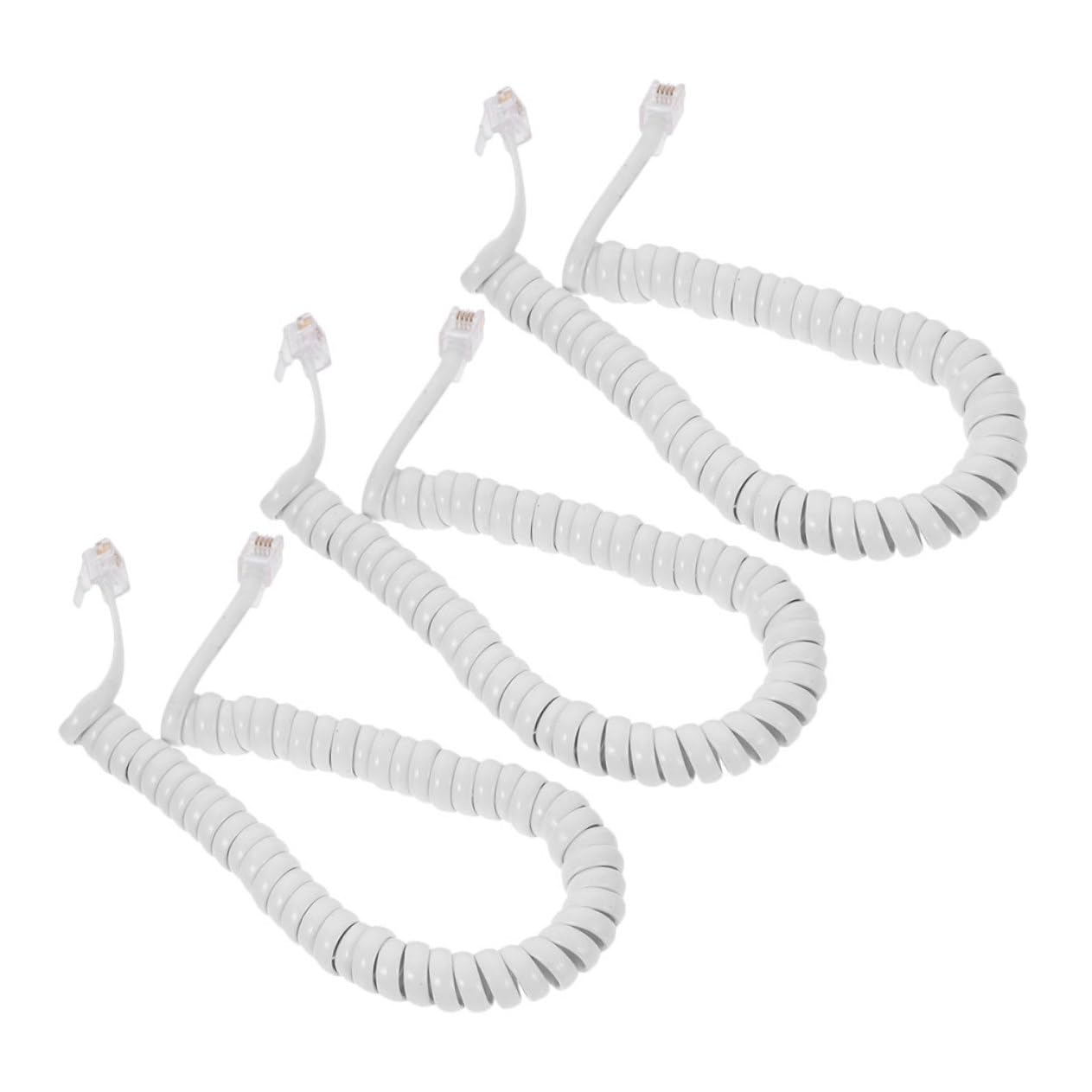 Mipcase 3pcs Receiver Coil Cord Wire for Landline Phones Stretchable Tangle Telephone Cable Compatible with Office and Home Telephones Versatile Design for Smooth Communication
