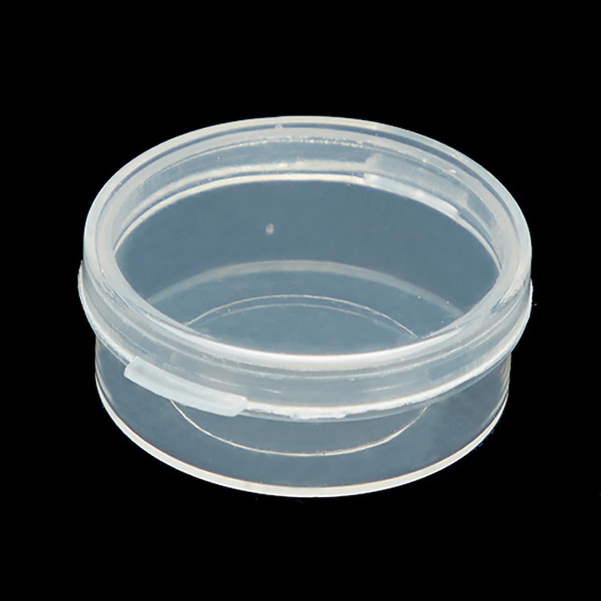 0.034 oz Mini Clear Plastic Round Storage Jars for Beads (0.75 x 0.28 inch), Buttons, Small Jewelry Findings (24 Pack)