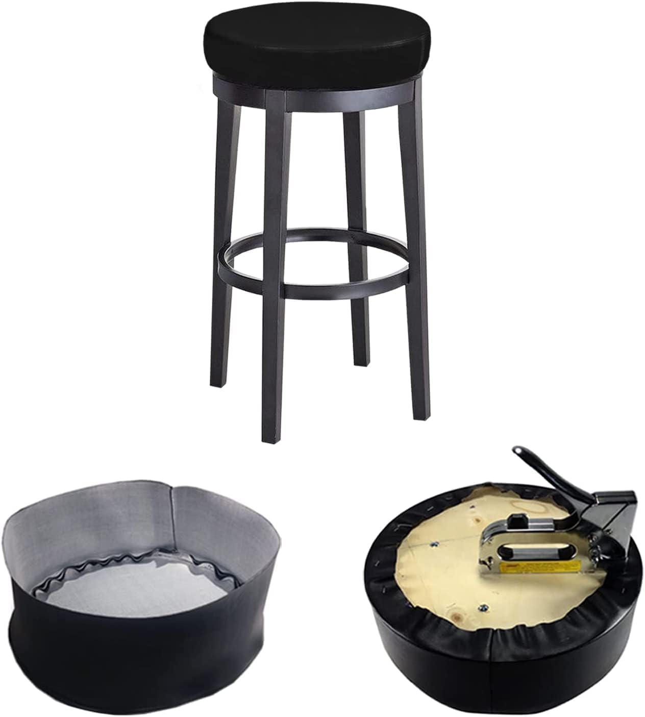 Amazon.com: Bar Stool Replacement Cover Round DIY Staple On Heavy Duty ...