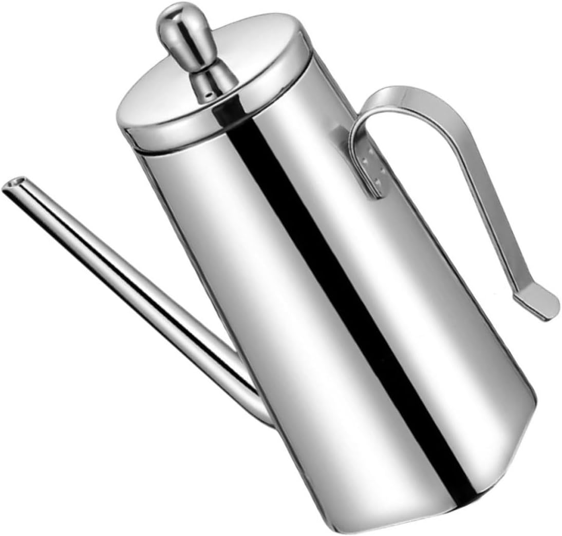 Amosfun Oil Pot Stainless Steel with Long Spout and Handle for Home Cooks