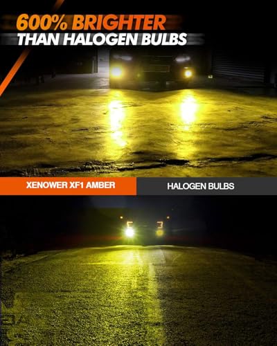 Image of SEALIGHT 9145 H10 Yellow LED Fog Light Bulbs, 13,000LM 600% Brightness 9045 H10 Led Bulb Yellow Fog Lamps, 3000K Amber Strong Penetration 9140 9040 LED Fog Light Bulbs RV Interior Lighting (Pack of 2)