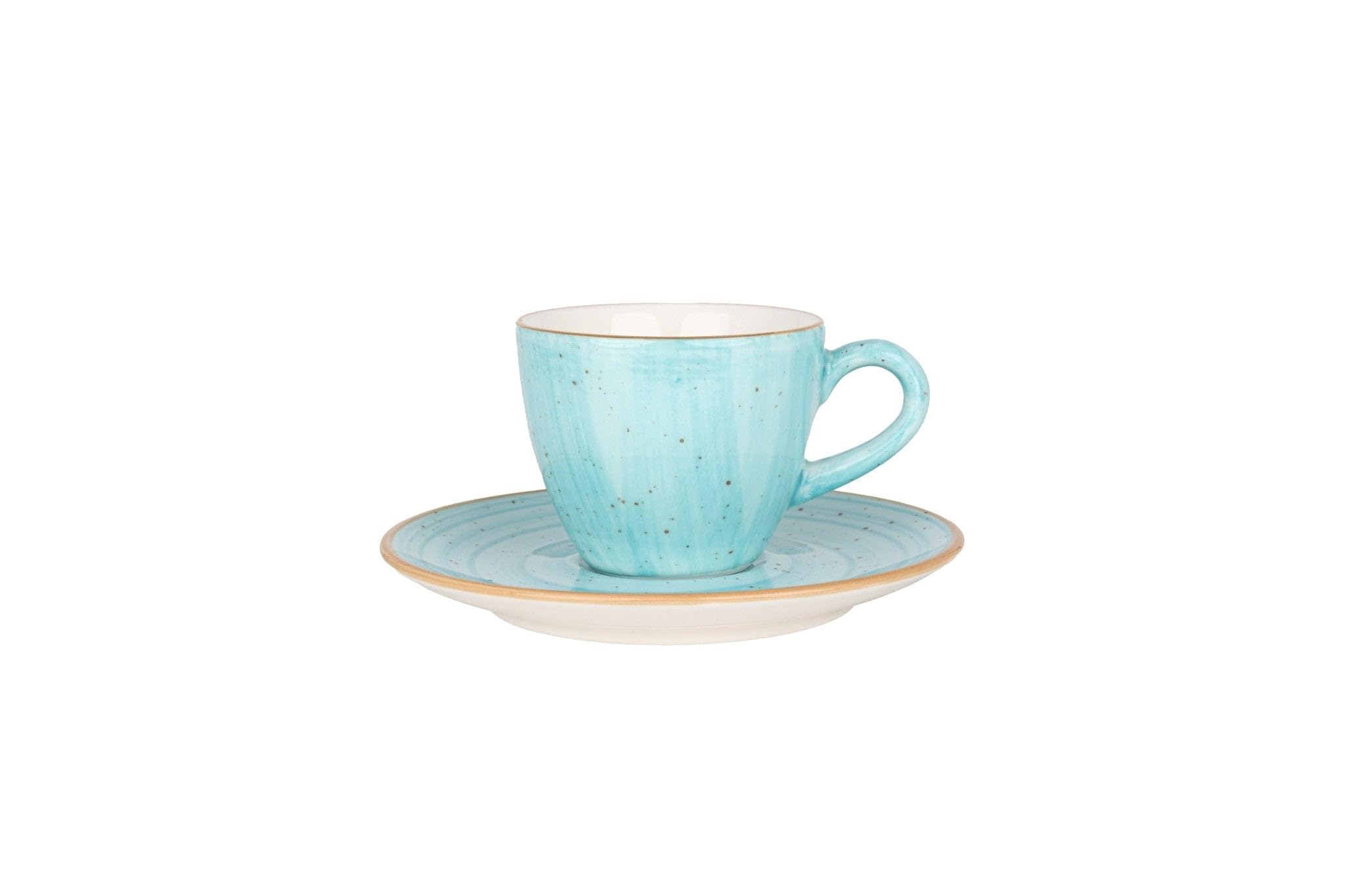 Bonna Aqua - Tazas de espresso y platillo - 80 cc - Porcelana - Juego de 6