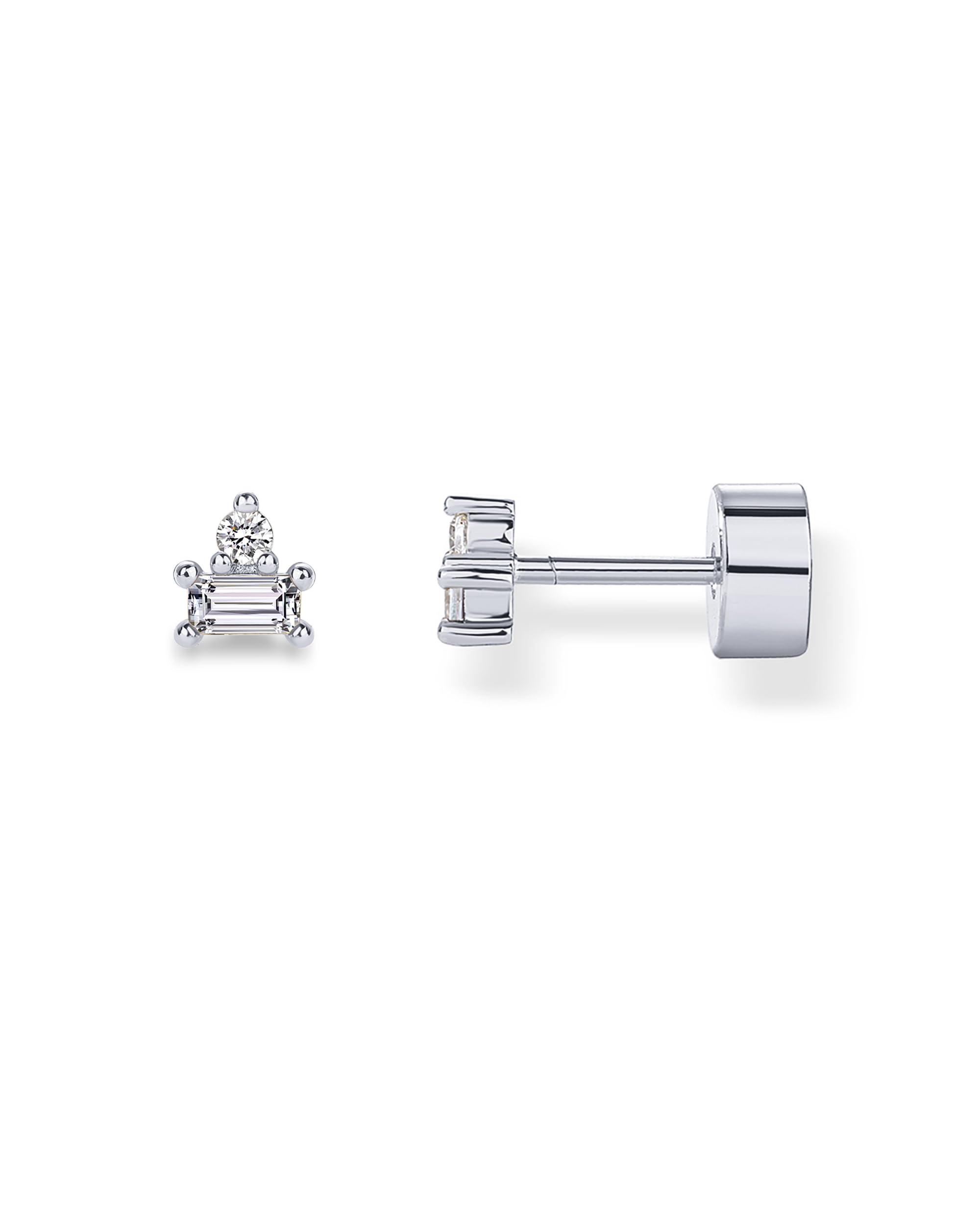 PAVOI 14K Gold Plated Dainty Birthstone Flatback Stud Earrings for Women