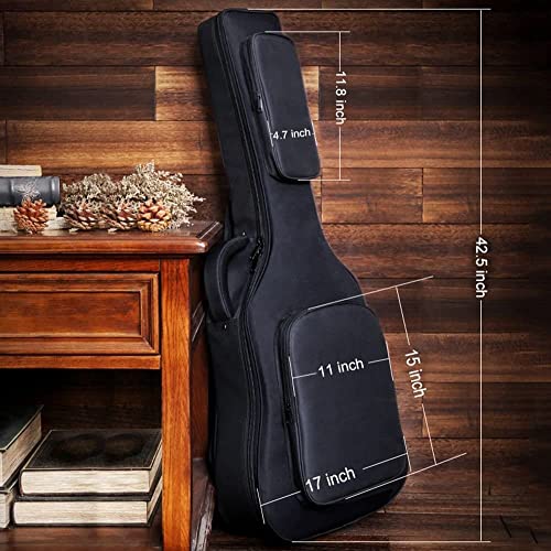 Image of Acoustic Guitar Bag for 41 Inch Guitar | Waterproof Gig Bag with 0.5 Inch Thick Sponge Padding | Durable & Stylish Soft Guitar Case