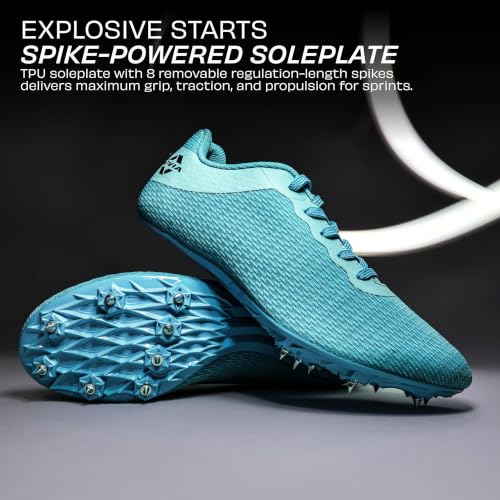 Nivia Stride 3.0 Athletic Spikes Track & Field Shoes for Men, Sprint Spikes, Outdoor Running Shoes, Track and Field Shoes, (Sky Blue), Size UK10 - Image 5