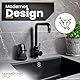 HomeKitchen® Spülbürste mit Spülmittelspender und Halterung,Spülbürste schwarz nachfüllbar mit Spülmittel, Reinigungsbürste rund für Pfannen, Topfreiniger, Geschirrbürste