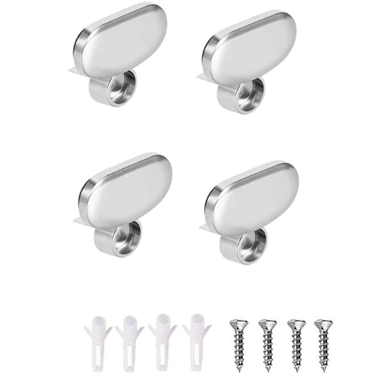 Espejos de baño sin marco seguros usando clips de espejo ovalados fijos de pared pack de 4