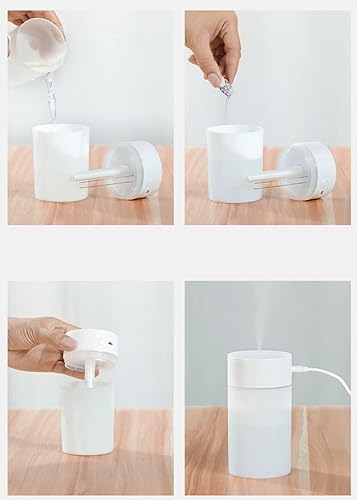 Miniatura 4 de Mini humidificador, fuente de alimentación USB, adecuado para sala de estudio, dormitorio, habitación de bebé, oficina, automóvil, con LED de 7