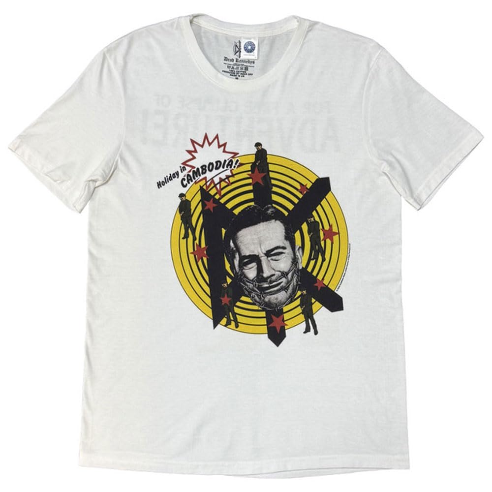 Dead Kennedys Holiday in Cambodia Adventure T Shirt, White, Medium