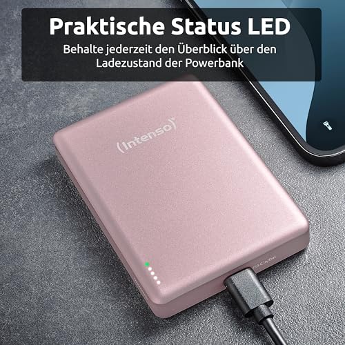 Batería portátil Intenso MW10000 rosa para viajar con iPhone y Android sin cables 6