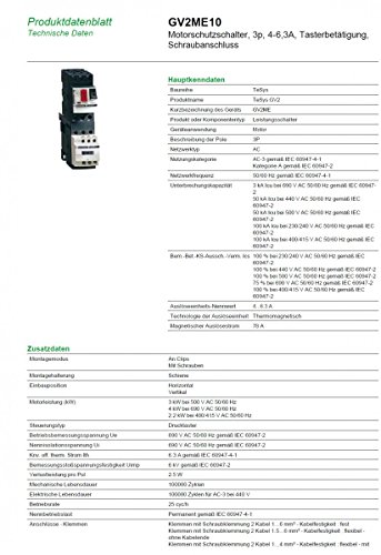 Miniatura 2 de Schneider Electric Gv2me10 Tesys Gv2, Disyuntor Magnetotérmico, 4-.6,3 A, Conexión Por Tornillo