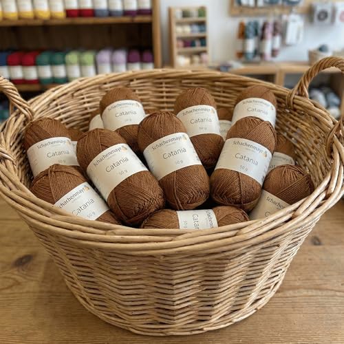 Image of [ Set of 2 Skeins ] SMC Catania Originals 100% Mercerized Cotton Yarn, Total 3.52 Oz. Each 1.76 Oz (50g) / 136 Yrds (125 m) Amigurumi Yarn Fine-Sport 2 (157 Marone)