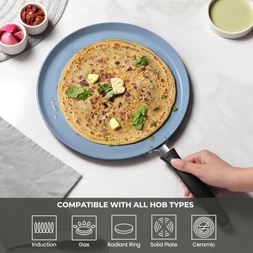 Image of Tower Cerasure Dosa Tawa 26cm Ceramic Non-Stick | Gas Induction Compatible