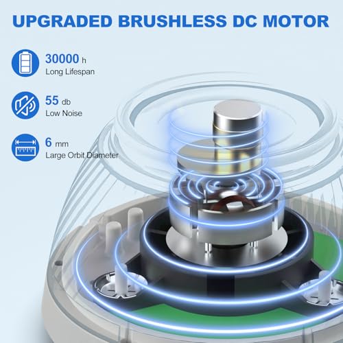 Image of 4E's USA Lab Mini Vortex Mixer & Steel Balls Set: Paint Shaker with 5000rpm | 6mm Orbital Diameter| Anti-Slip Foot & Brushless Motor, Ideal for Tube, Nail Polish, Paints & Lash Adhesive Mixing, Blue
