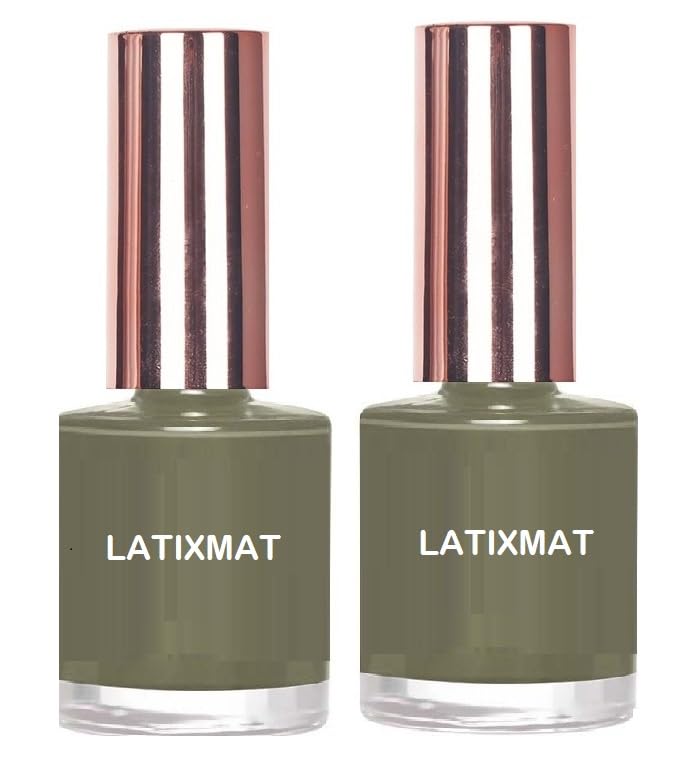 Olive Green Nail Polish Glossy Finish Pack of 2 | Smooth Application, Vibrant Colour, At-Home Manicure, Lightweight Formula, Rose Gold Cap-image-44
