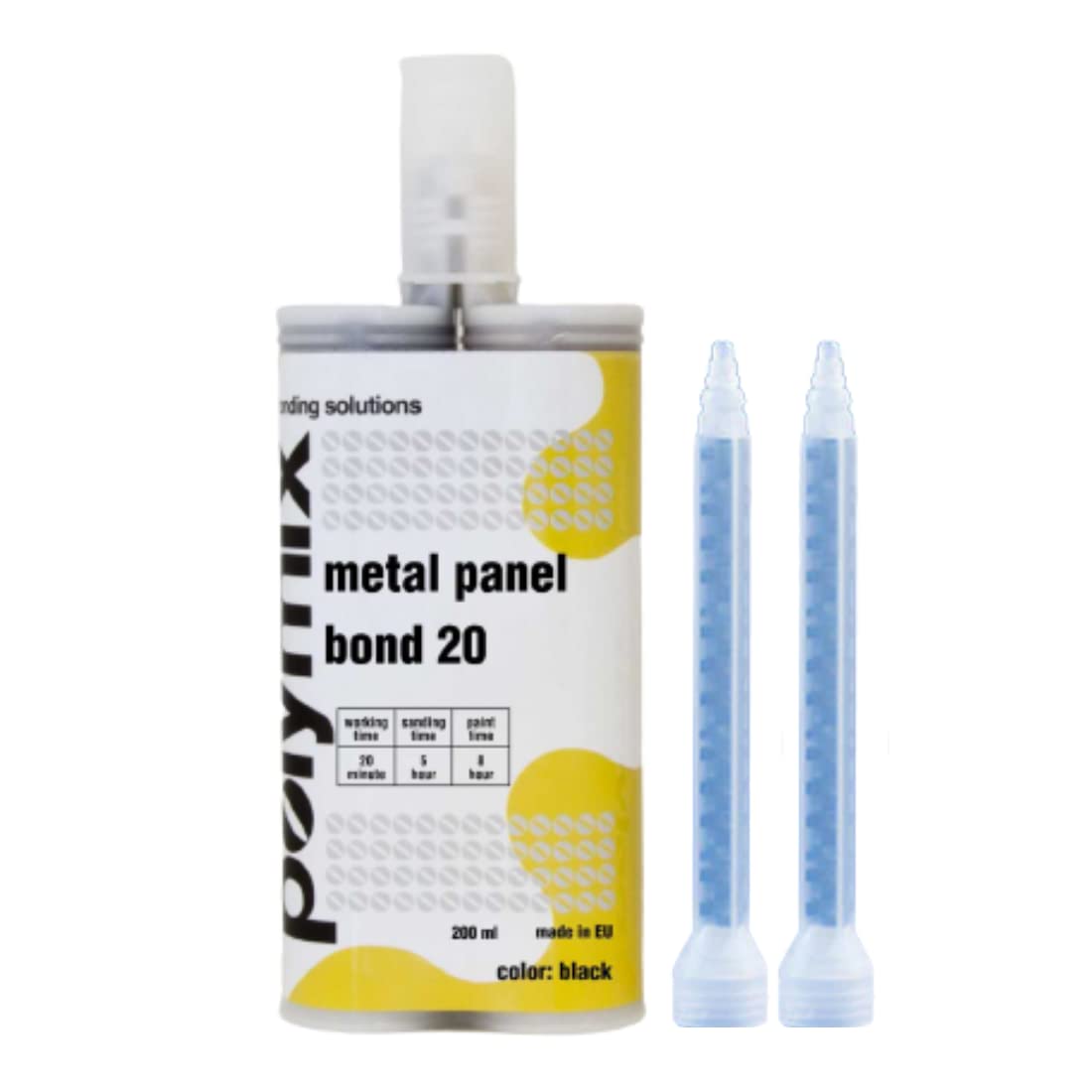 Polymix Panel Bond 20 Adhesive 200ml Cartridge & Two Application Mixing Nozzles