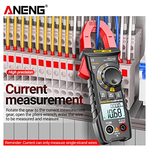 Qican Alicate amperímetro digital Qican CM82 6000 contagens Medidor universal True RMS NCV 600 V DC/