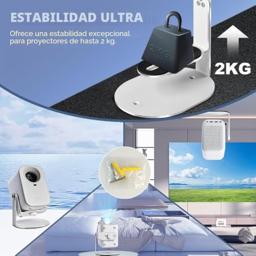 Soporte para proyector mini con tornillo universal un cuarto para techo y mesa 4