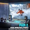 Bluetooth Speaker, 160W Peak Powerful Loud Stereo Sound Deep Bass Wireless Boombox Portable Large Party Speakers with Subwoofer TWS Pairing Dynamic LED Light for Outdoor Camping Backyard Events