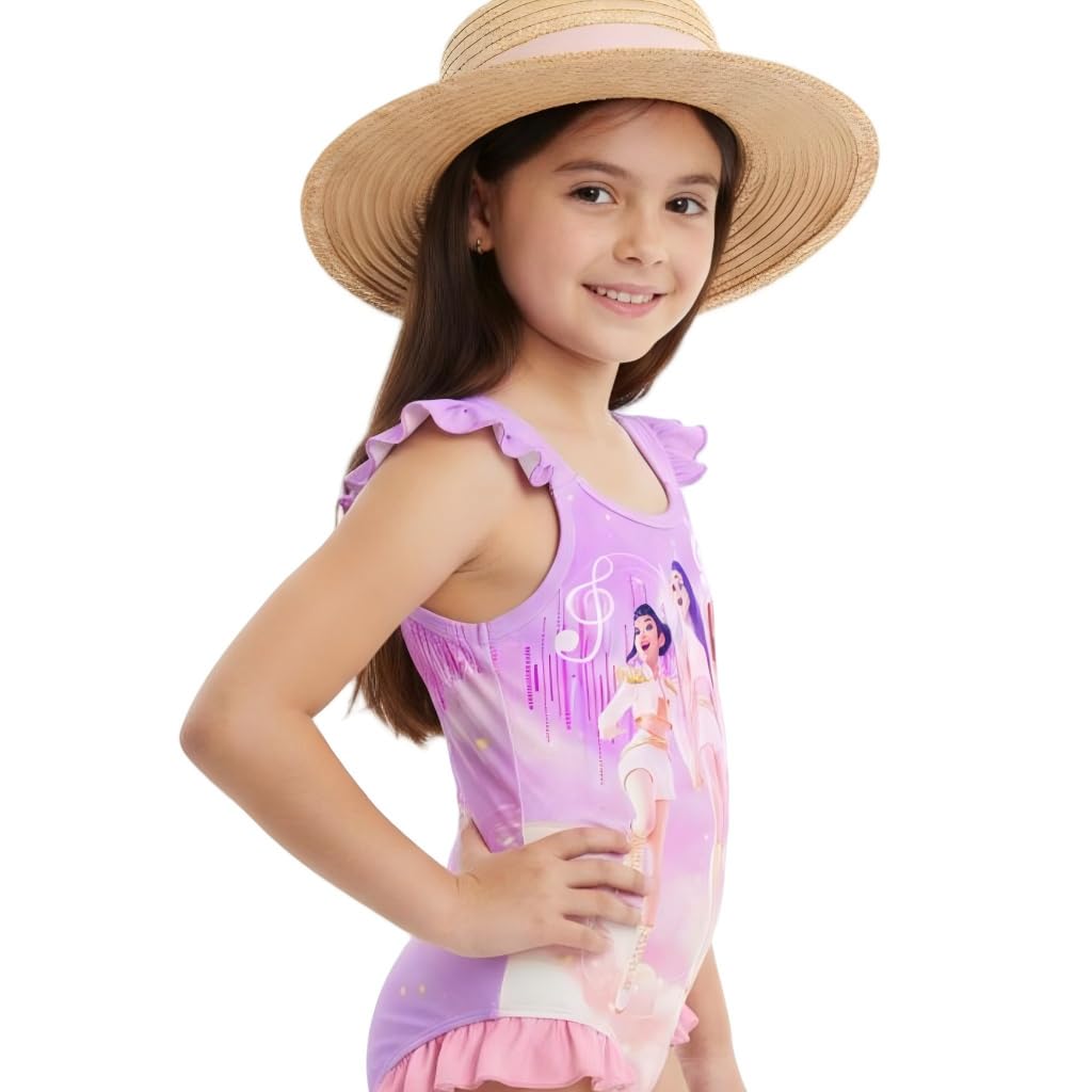 Rogkidha Girls Kpop Swimsuits Trendy One-Piece Swimsuit Ruffles
