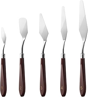 5Pcs Stainless Steel Cake Cream Spatula Shovel Cake Painting Scraper Cake Decorating Spatula with Frosting Icing Knife Oil...