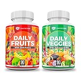 Daily Fruits and Veggies Supplement with Ashwagandha, Beet Root, and Elderberry - 90 Fruits and 90 V