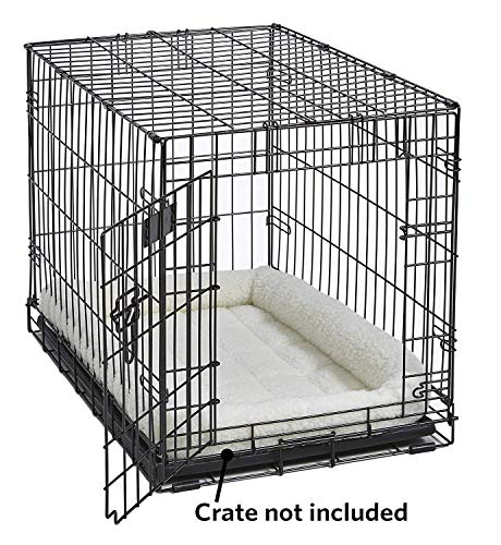 image for MidWest Homes for Pets QuietTime Dog Bed – White Fleece Bolster, Ult