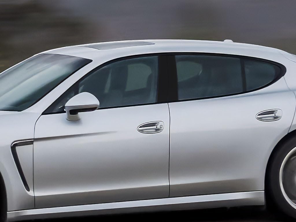 Rvinyl Pillar Post Pre Cut Window Trim Kits in Gloss Black Compatible with Porsche Panamera 2010-2016 - Adhesive Backs