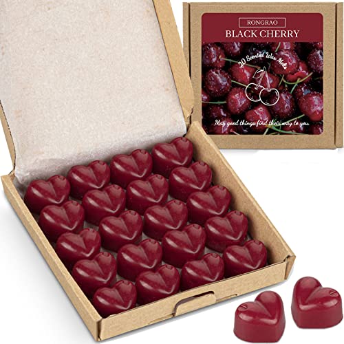 RongRao 20 Pcs Black Cherry Wax Melts, Handmade Scented Wax Melts for Home Fragrance, Scented Candle Gifts Set for Women, Christmas, Valentine's Day, Mother's Day, and Set The Scene for Memorial Day