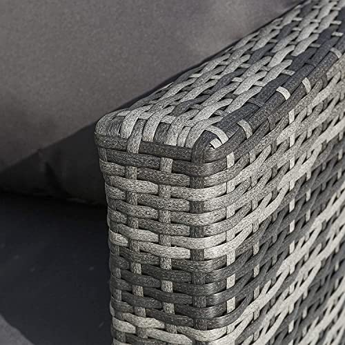 BTM Garden Corner Sofa, PE Rattan Garden Furniture Set, Patio Entertaining Sofa Set with Coffee Table, Black Rattan 8 BTM Garden Corner Sofa, PE Rattan Garden Furniture Set, Patio Entertaining Sofa Set with Coffee Table, Black Rattan - Image 8