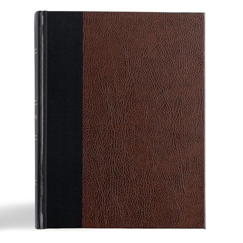 KJV Notetaking Bible, Black/Brown Bonded Leather Hardcover, KJV Holy Bible, Red Letter, Wide Margins, Journaling Space, Single-Column, Reading Plan, Easy-to-Read Bible MCM Type