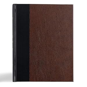 Book cover KJV Notetaking Bible, Black/Brown Bonded Leather Hardcover, KJV Holy Bible, Red Letter, Wide Margins, Journaling Space, Single-Column, Reading Plan, Easy-to-Read Bible MCM Type