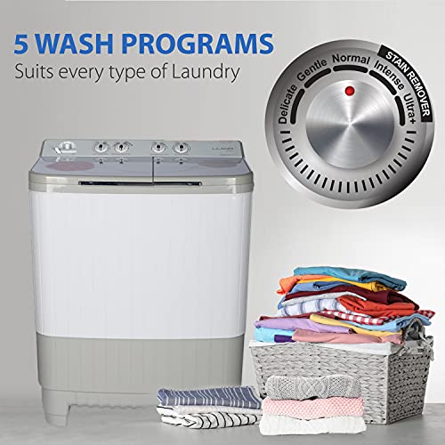 Image of Lloyd Havells 9 Kg 5 Star Semi-Automatic Top Load Washing Machine (Lwms90Ht1 Grey, Floral Pattern Toughened Glass Lids)