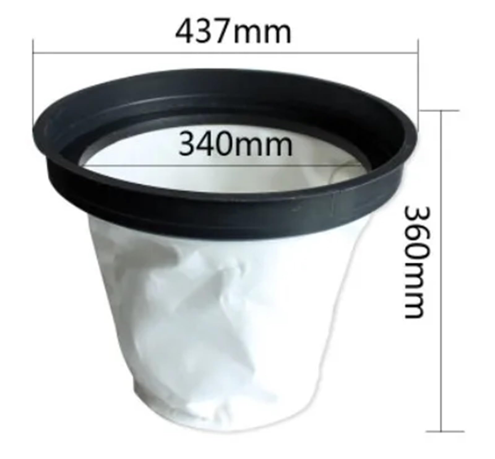 Bolsa For Polvo De Tela For Aspiradora, Compatible con Aspiradora Industrial 15L 30L 60L 70L 80L 90L, Compatible con Jieba, Accesorios De Piezas De Aspiradora(360mm)
