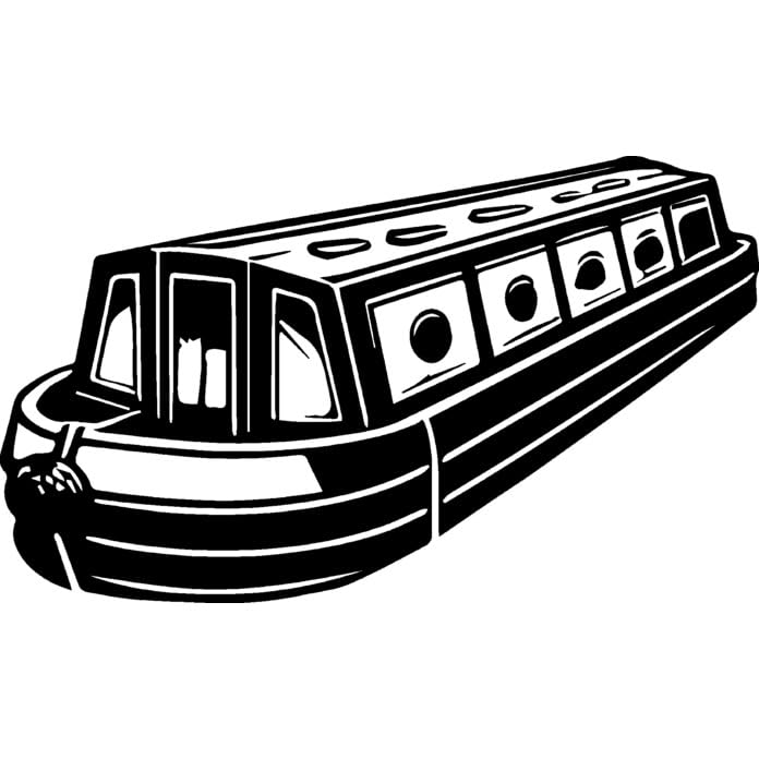 Azeeda 'Canal Boat' Unmounted Rubber Stamp - A7 (RS00055437)
