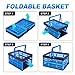 3 Packs 20L Collapsible Plastic Shopping Basket with Handles - Plastic Foldable Storage Crates - Ultra Flat 1.7