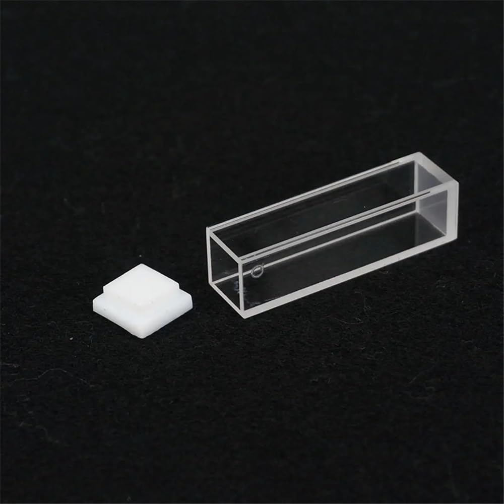 Vetreria da laboratorio Cuvetta in quarzo da 3,5 ml con percorso da 10 mm, con coperchio, lucidatura a 4 facce