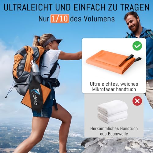 Jokisa Mikrofaser Handtuch 2er Set, 180X90cm Strandtuch Mikrofaser + 80X40cm Sporthandtuch… – Ansicht 4