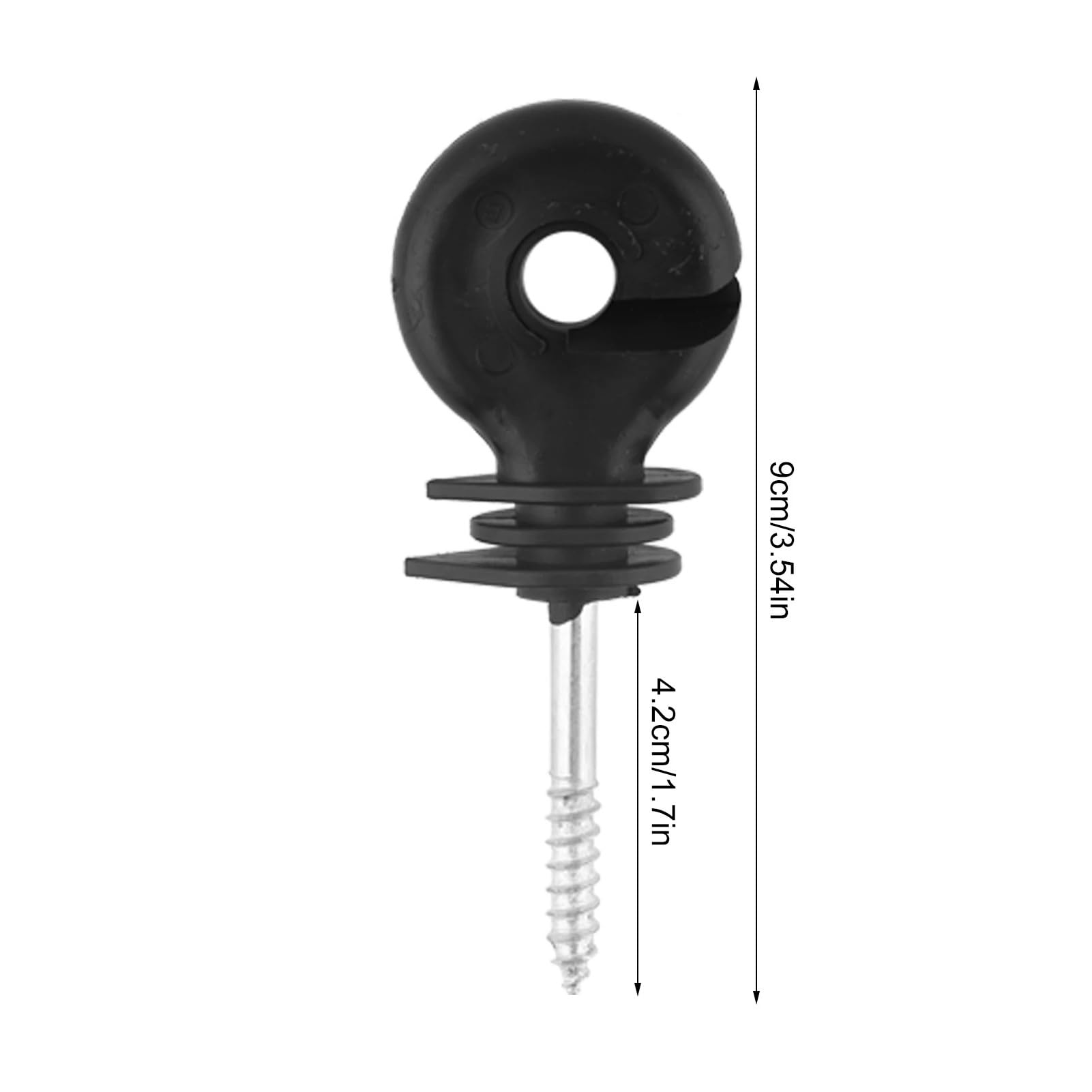 Anillo Aislador Aisladores Aisladores de anillo con tornillo negro, accesorios cerca eléctrica for poste madera, 50 Uds