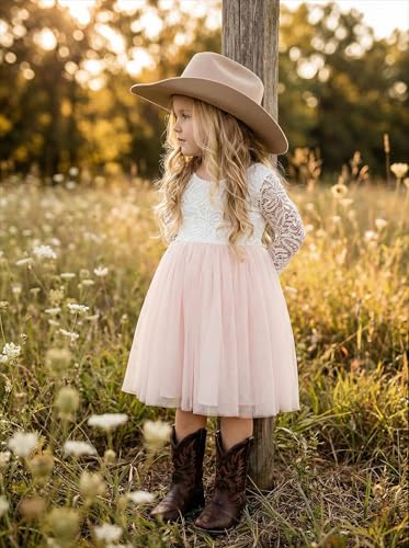 Image of 2Bunnies Girl Peony Lace Back A-Line Straight Tutu Tulle Party Flower Girl Dress