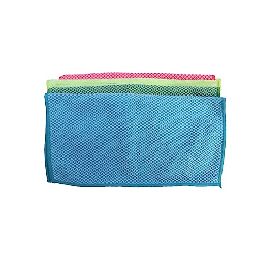 JEWEDECO Paquete De 4 Paños De Limpieza De Microfibra con Malla Esponjas para Fregar De Cocina 1 En y Accesorios De Cocina Eficientes y Duraderos