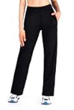 Women's Petite/Regular/Tall Water Resistant Fleece Lined Pants Straight Leg Winter Sweatpants with Zip Pockets