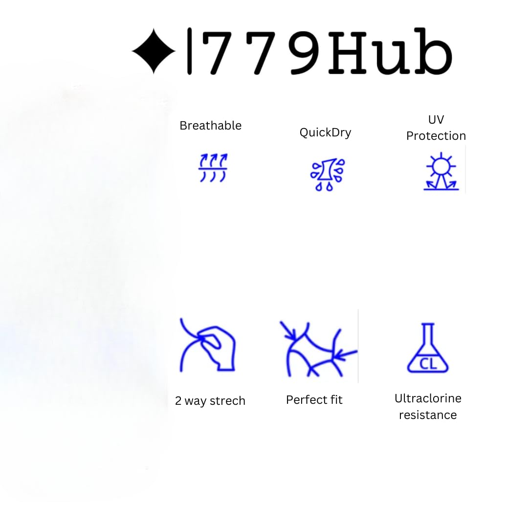 779hub Lycra Swimwear for Unisex/Kids/Girls/Beachwear/streachable (in, Alpha, L, Regular, Standard, Black) 4