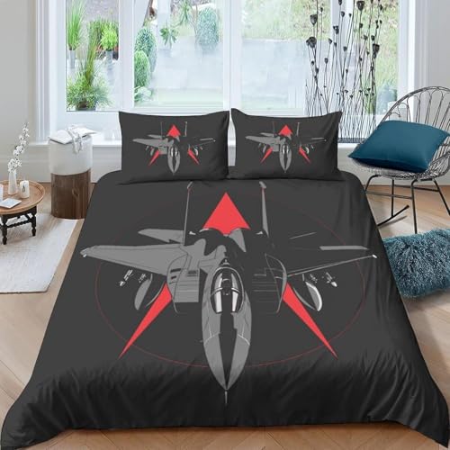 Housse de couette avec fermeture éclair 260x240 avion imprimé doux - 2